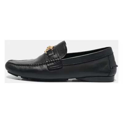 Versace Black Leather Medusa Loafers Size