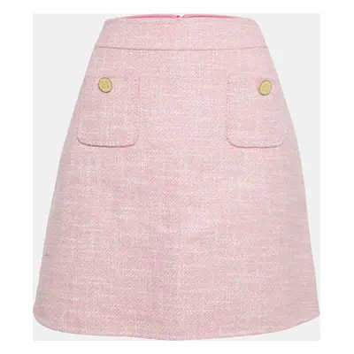 Sandro Pink Tweed Pocket Detail Mini Skirt