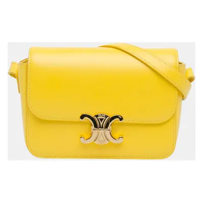 Celine Yellow Teen Calfskin Triomphe Crossbody