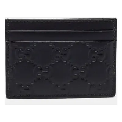 Gucci Black Guccissima Leather Card Holder