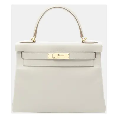 Hermes Grey Leather Kelly Handbag