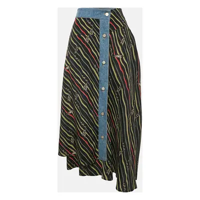 Loewe X Paula's Ibiza Printed Crepe Denim Trimmed Wrap Skirt