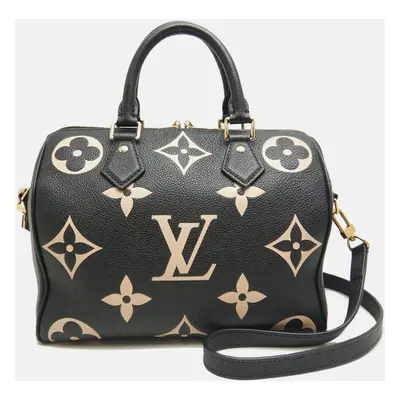 Louis Vuitton Black Monogram Empreinte Speedy Bandouliere Handbag