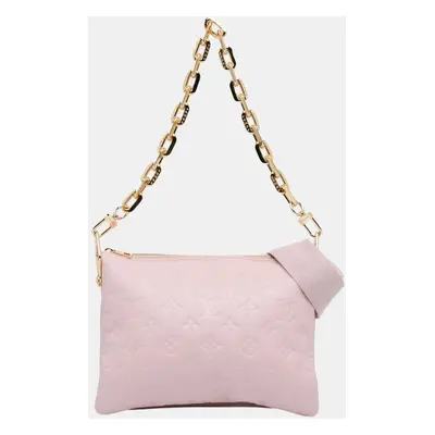 Louis Vuitton Pink Monogram Embossed Puffy Lambskin Coussin PM