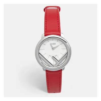 Fendi Opaline White Stainless Steel Leather Runaway