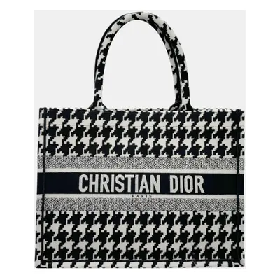 Dior Black/White Canvas Book Tote Medium Tote Bag