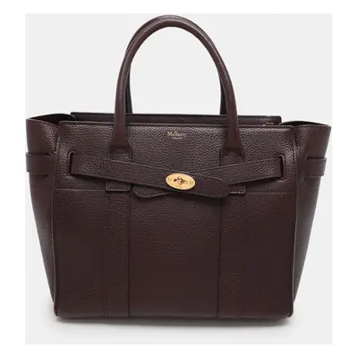 Mulberry Burgundy Leather Small Zipped Bayswater Tote