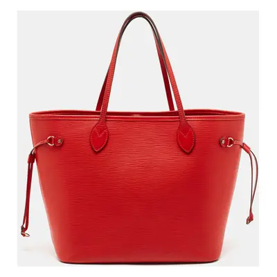 Louis Vuitton Castillan Red Epi Leather Neverfull MM Bag