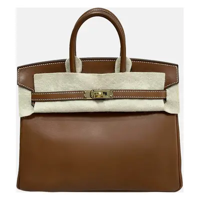 Hermes Brown Leather Birkin Handbag