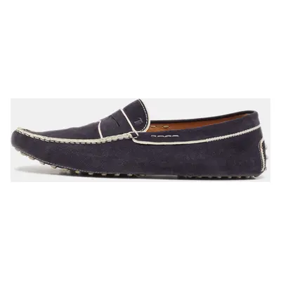 Tod's Navy Blue Suede Slip on Loafers Size