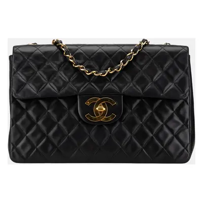 Chanel Black Maxi Classic Lambskin Single Flap