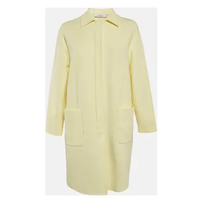 Max Mara Yellow Gabardine Single Breasted Long Coat