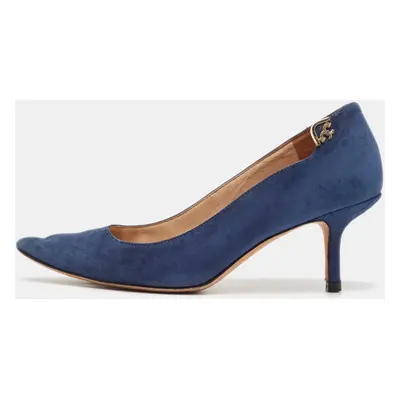 Tory Burch Blue Suede Elizabeth Pointed Toe Pumps Size 35.5