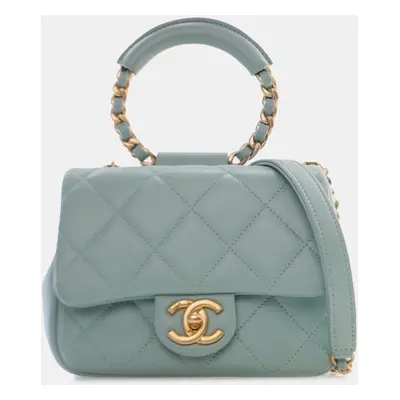 Chanel Blue Mini Lambskin In The Loop Flap