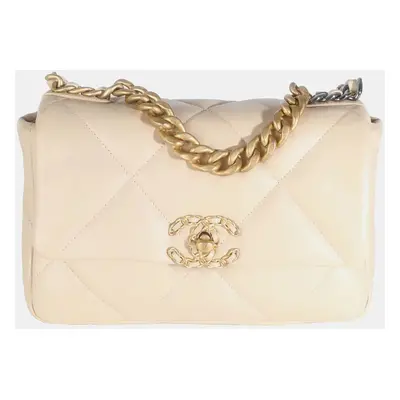 Chanel Beige Quilted Lambskin Small Chanel Flap Bag