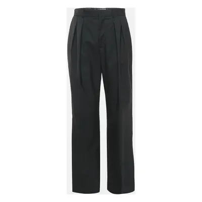 Celine Black Wool High Waist Tapered Trousers