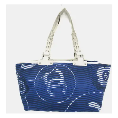 Chanel Cruise Lines Canvas Leather Tote Bag Blue White