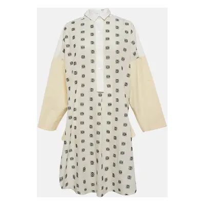 Loewe White Logo Embroidered Cotton Midi Dress