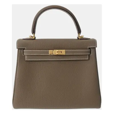 Hermes Etoupe Togo Leather Kelly Bag