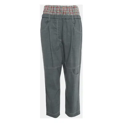 Brunello Cucinelli Medium Grey Sequin Detailed Pants