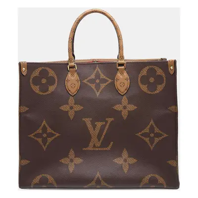 Louis Vuitton Onthego Red Monogram Monogram Reverse Canvas Monogram Giant Size Gm