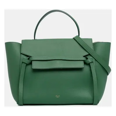 Celine Green Leather Celine Mini Leather Belt Satchel