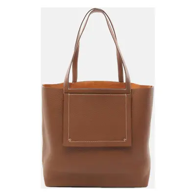 Hermes Brown Leather Cabas Elan Tote Bag