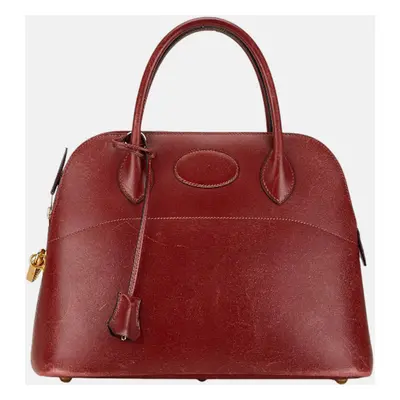 Hermes Red Leather Bolide Handbag