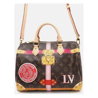 Louis Vuitton Speedy Bandouliere Ivory Monogram Summer Trunk Collection Size