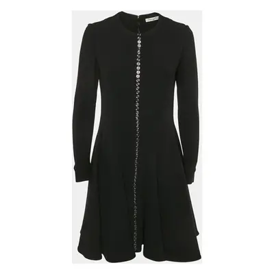 Dior Black Wool Button Front Mini Dress