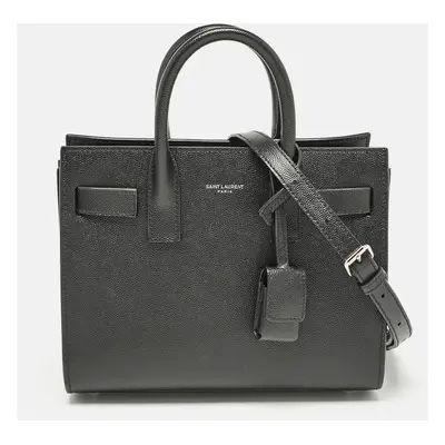 Saint Laurent Black Leather Nano Classic Sac De Jour Tote