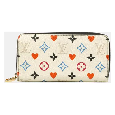 Louis Vuitton White Monogram Game On Zippy Wallet