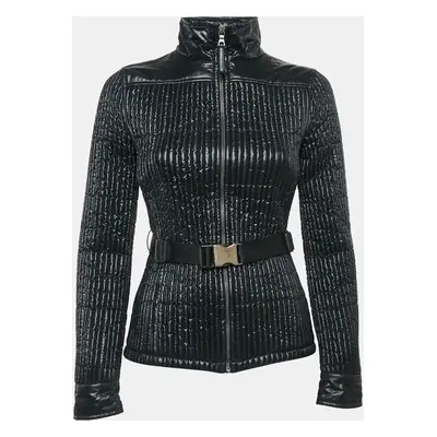 Prada Black Nylon Buckle Belted Zip-Up Jacket