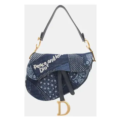 Dior Blue Denim Saddle Bag