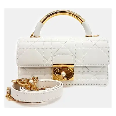 Dior White Leather Mini Ange Bag