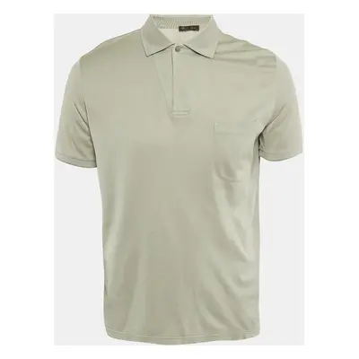 Loro Piana Light Green Silk Blend Polo T-Shirt