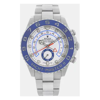 Rolex White Stainless Steel Yacht-Master II Automatic Men's Wristwatch mm