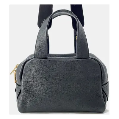 Prada Handbag Punched Calf Leather Shoulder Bag Black