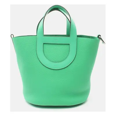 Hermes Green Leather In The Loop Handbag