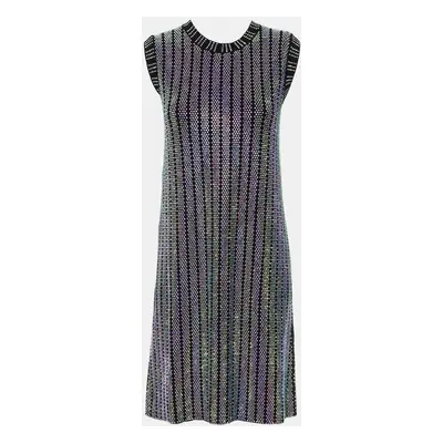 Gucci Multicolor Crystal Embroidered Rib Knit Dress