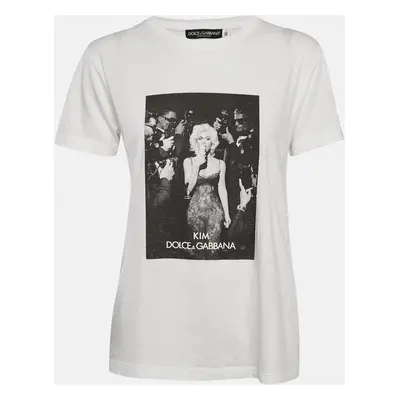 Dolce & Gabbana X Kim White Printed Jersey T-Shirt