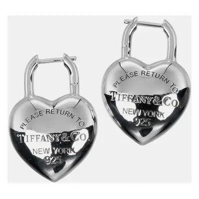 Tiffany & Co. Silver Full Heart Return To Tiffany Earrings