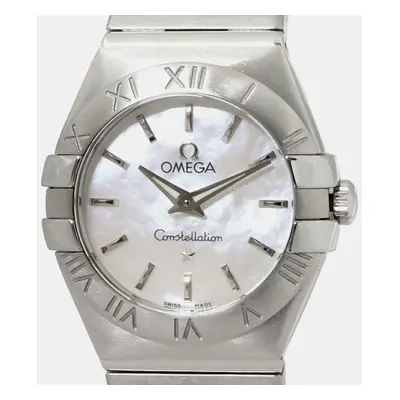 Omega White Stainless Steel Constellation