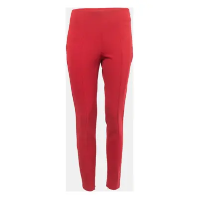 Prada Red Stretch Knit Tapered Leg Trousers