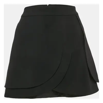 Alice + Olivia Black Crepe Classics Mini Skirt