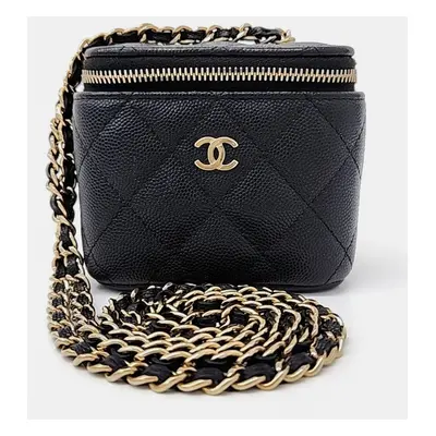 Chanel Black Leather Vanity Mini Crossbody Bag