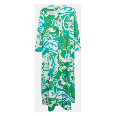 Emilio Pucci Green Printed Cotton Long Dress