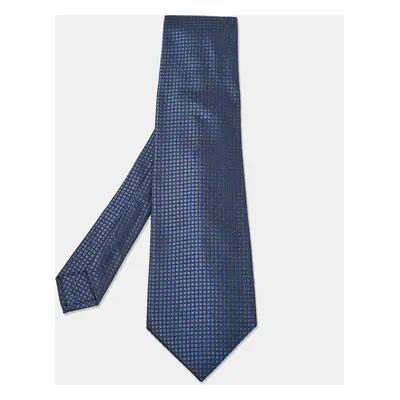 Chopard Dark Blue Patterned Silk Traditional Tie