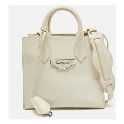 Balenciaga Off White Leather Mini All Afternoon Tote