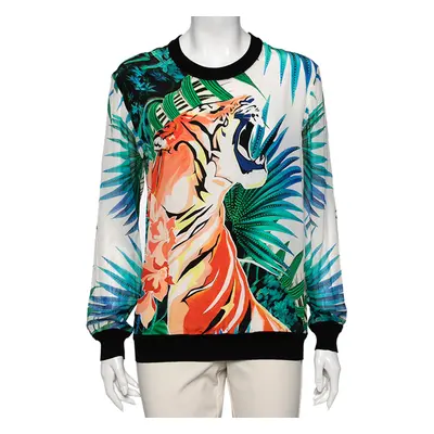 Roberto Cavalli Multicolor Printed Silk Long Sleeve T-Shirt